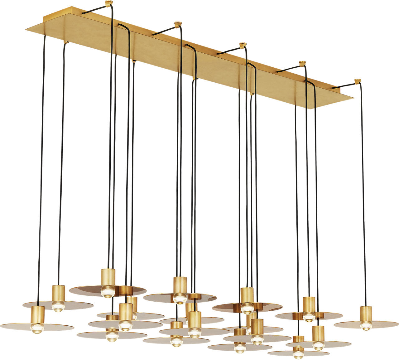 Eaves 18 Light Chandelier Natural Brass Integrated LED 3000K 90 CRI 120V