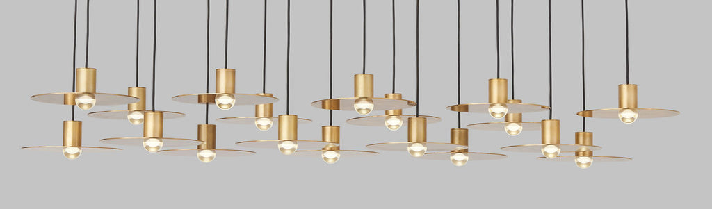 Eaves 18 Light Chandelier Natural Brass Integrated LED 3000K 90 CRI 120V