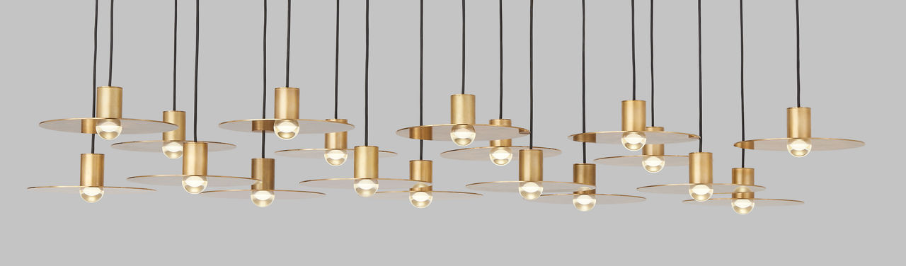 Eaves 18 Light Chandelier Natural Brass Integrated LED 3000K 90 CRI 120V