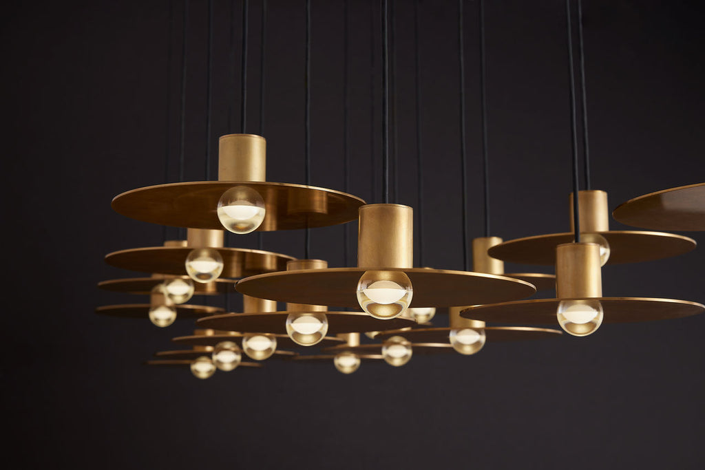 Eaves 18 Light Chandelier Natural Brass Integrated LED 3000K 90 CRI 120V