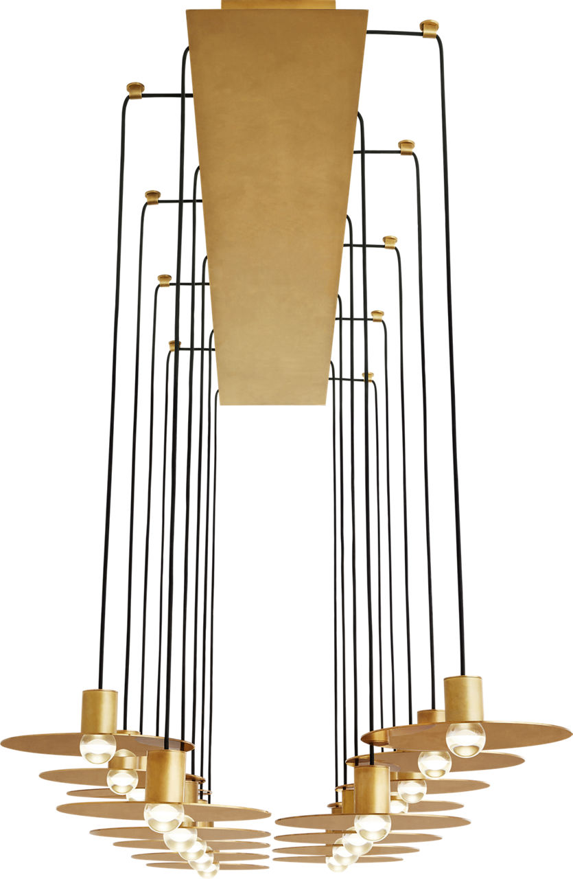 Eaves 18 Light Chandelier Natural Brass Integrated LED 3000K 90 CRI 120V
