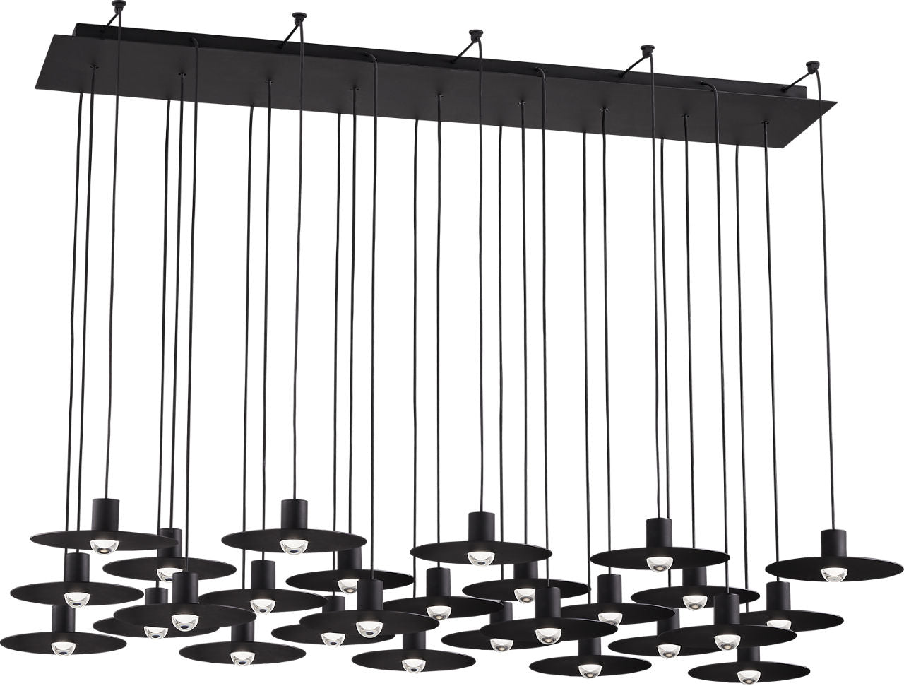 Eaves 27 Light Chandelier Nightshade Black Integrated LED 3000K 90 CRI 120V