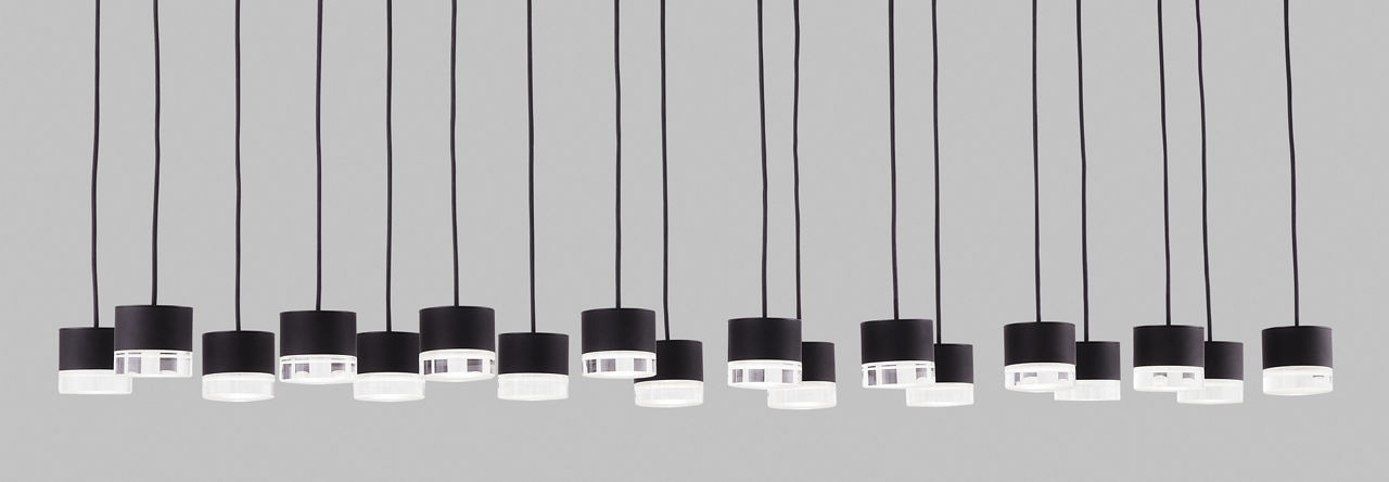 Gable 18 Light Chandelier 18 Light Nightshade Black 3000K 90 CRI integrated led 90 cri 3000k