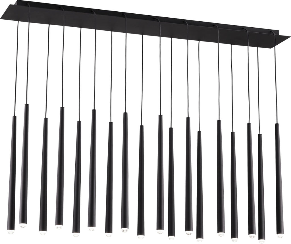 Pylon 18 Light Chandelier Nightshade Black Integrated LED 3000K 90 CRI 120V