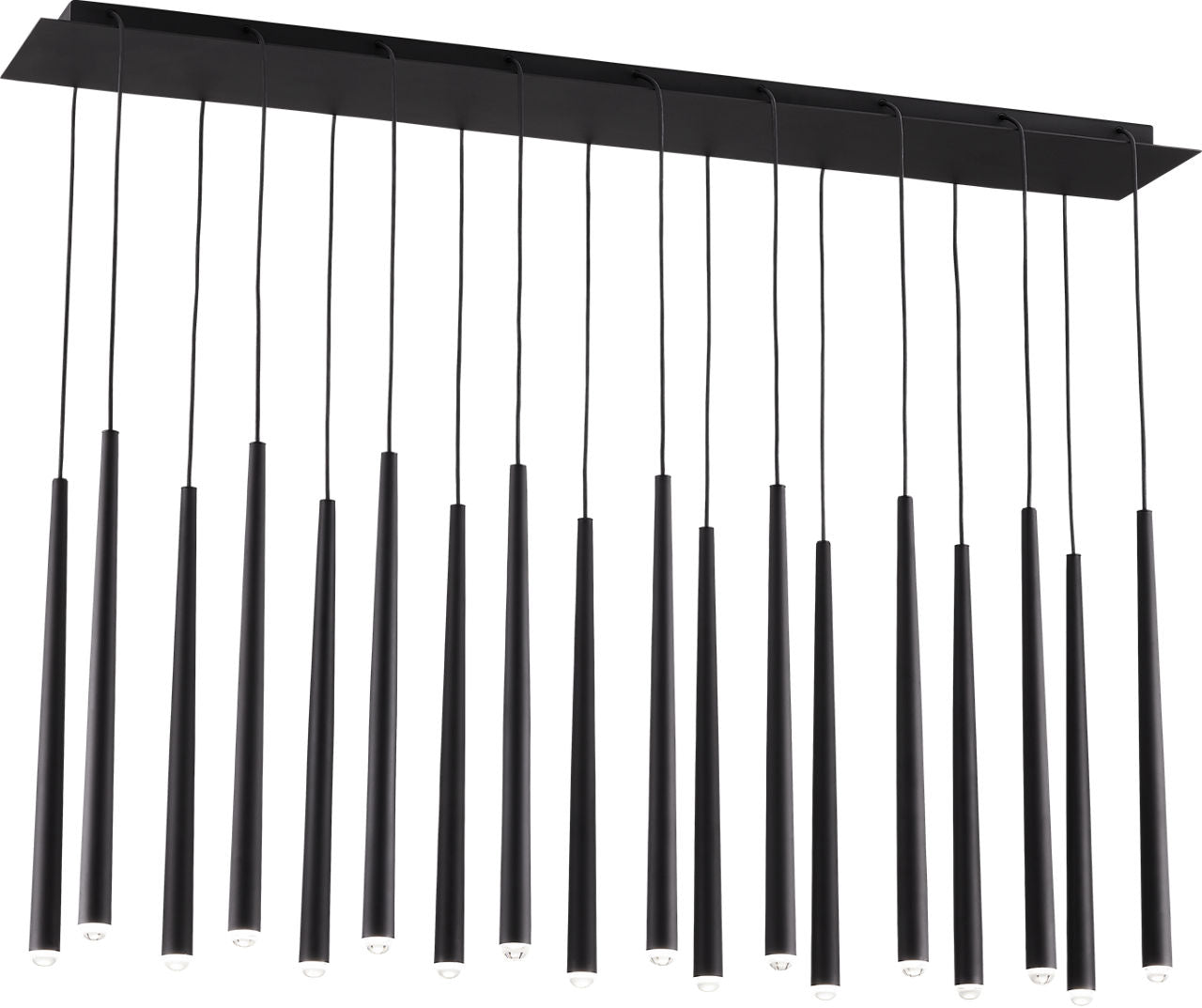 Pylon 18 Light Chandelier Nightshade Black Integrated LED 3000K 90 CRI 120V