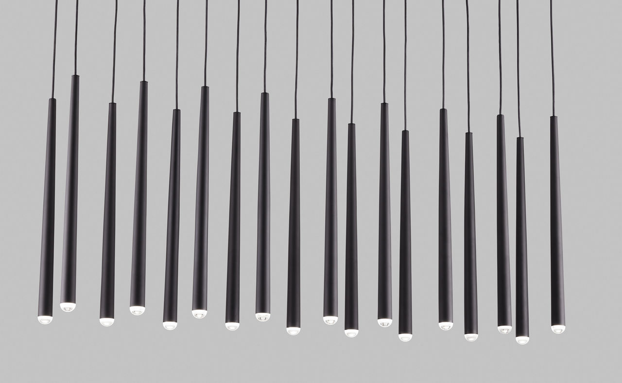 Pylon 18 Light Chandelier Nightshade Black Integrated LED 3000K 90 CRI 120V