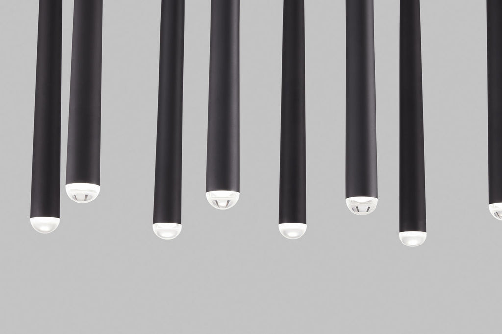 Pylon 18 Light Chandelier Nightshade Black Integrated LED 3000K 90 CRI 120V
