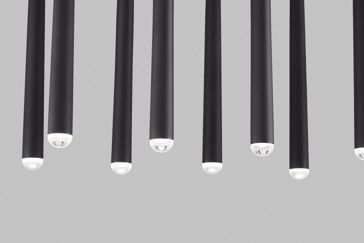 Pylon 18 Light Chandelier Nightshade Black Integrated LED 3000K 90 CRI 120V