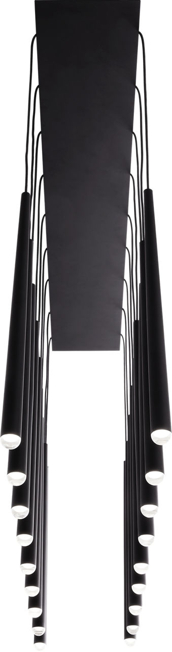 Pylon 18 Light Chandelier Nightshade Black Integrated LED 3000K 90 CRI 120V