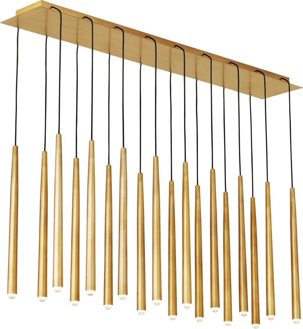Pylon 18 Light Chandelier 18 Light Natural Brass 3000K 90 CRI integrated led 90 cri 3000k 120V