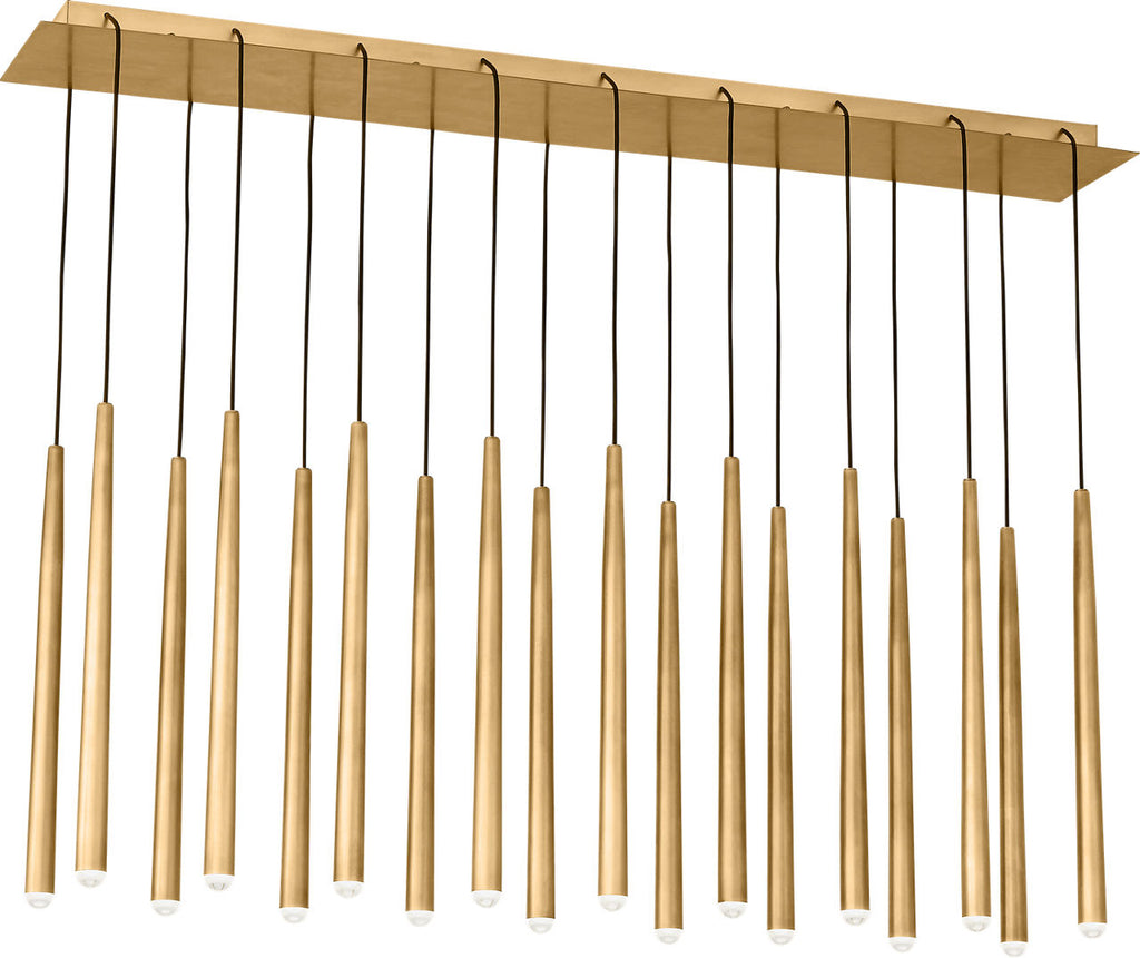 Pylon 18 Light Chandelier Natural Brass Integrated LED 3000K 90 CRI 277V