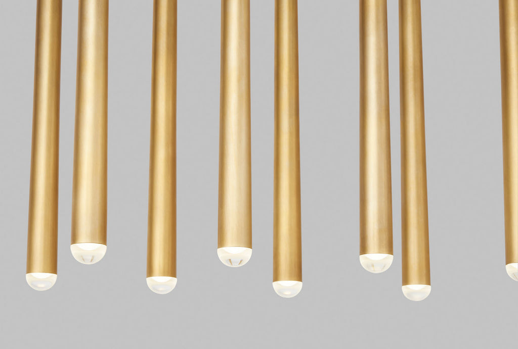 Pylon 18 Light Chandelier 18 Light Natural Brass 3000K 90 CRI integrated led 90 cri 3000k 120V