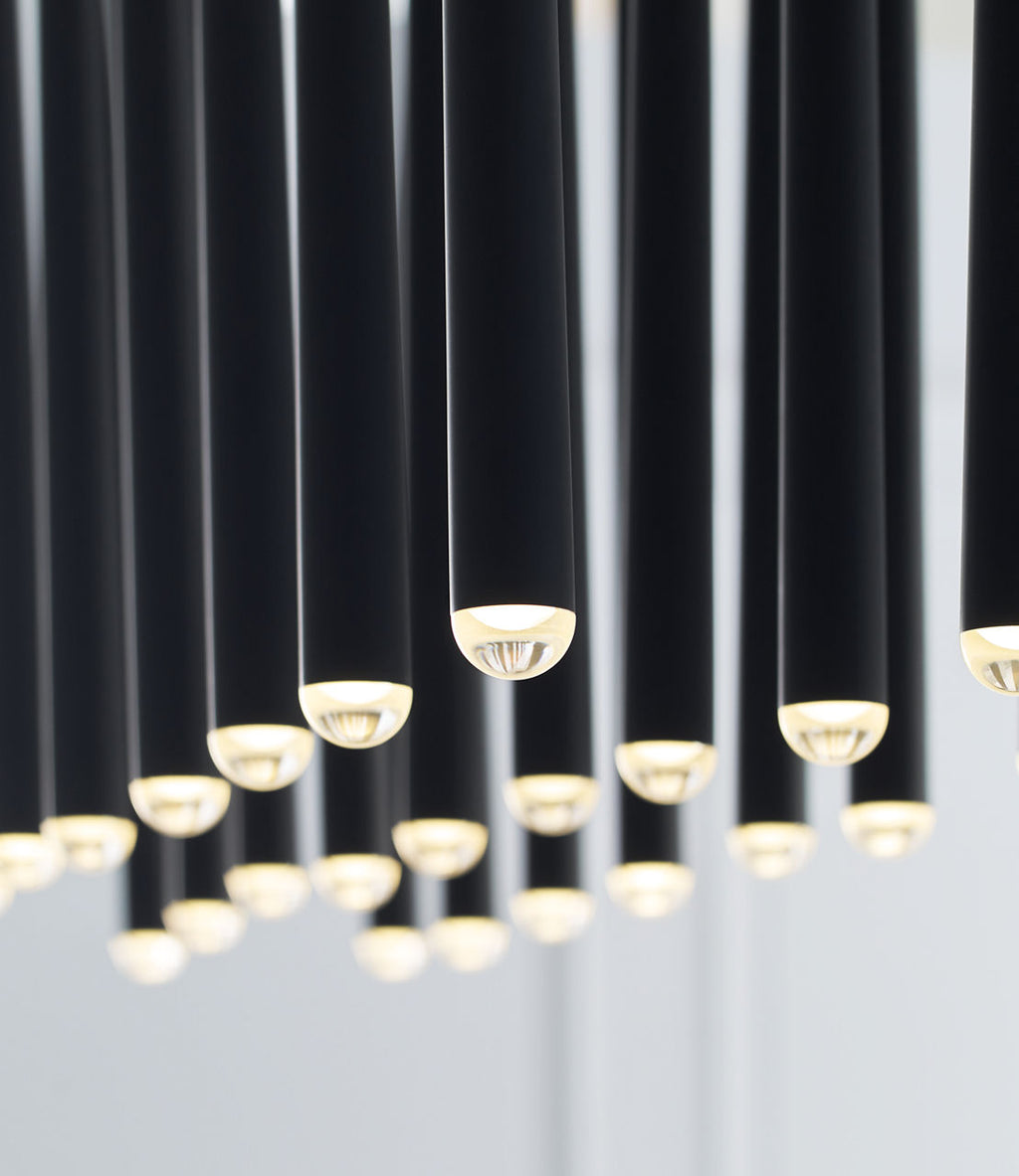 Pylon 27 Light Chandelier 27 Light Nightshade Black 3000K 90 CRI integrated led 90 cri 3000k 120V