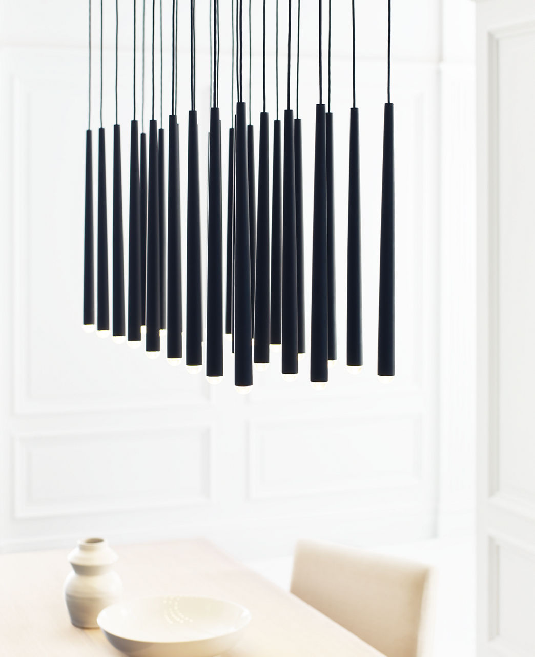 Pylon 27 Light Chandelier 27 Light Nightshade Black 3000K 90 CRI integrated led 90 cri 3000k 120V