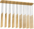 Pylon 27 Light Chandelier 27 Light Natural Brass 3000K 90 CRI integrated led 90 cri 3000k 120V