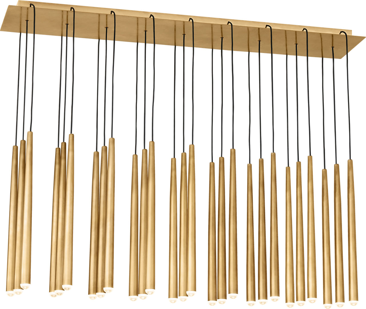 Pylon 27 Light Chandelier 27 Light Natural Brass 3000K 90 CRI integrated led 90 cri 3000k 120V