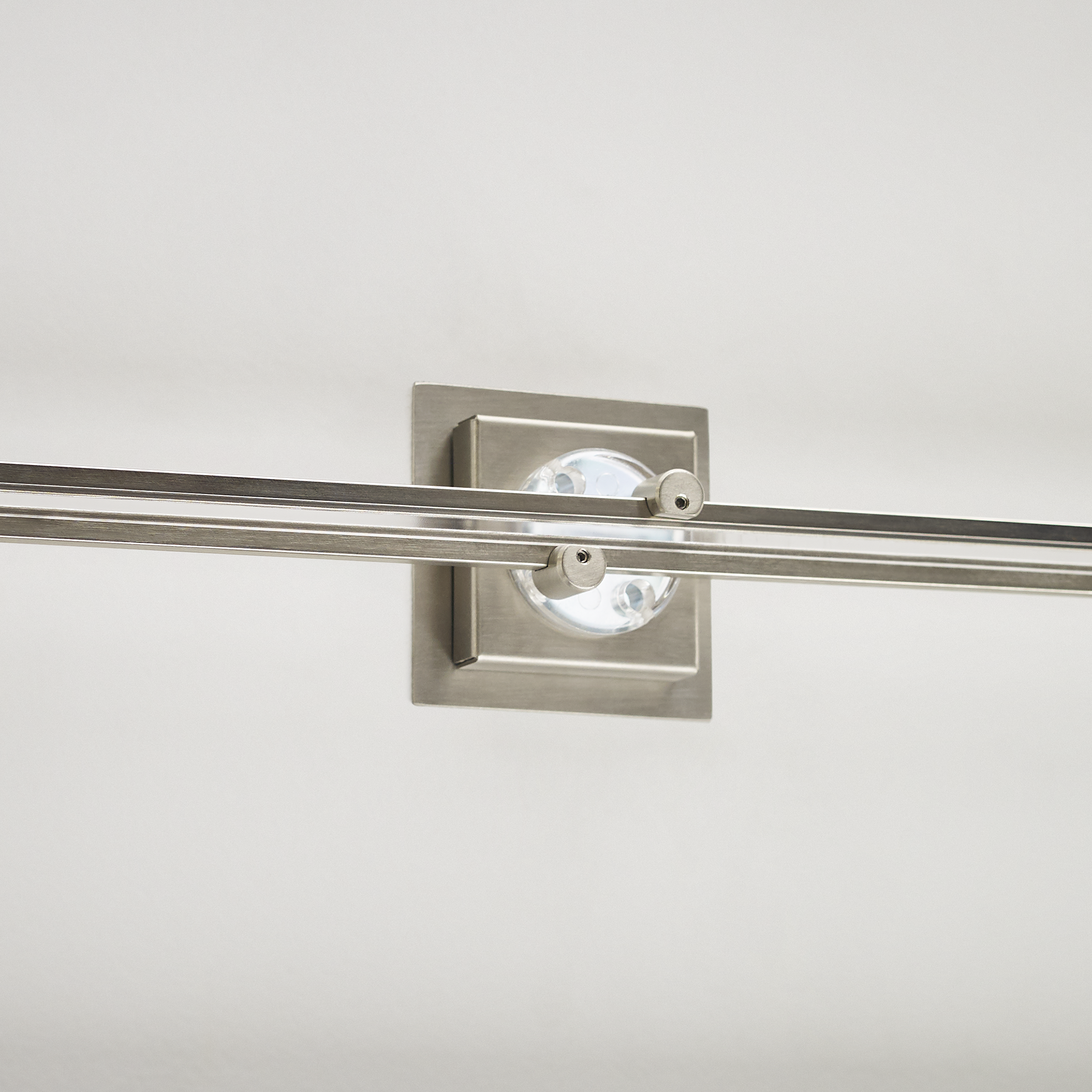 Wall MonoRail 2" Square Power Feed Canopy Single-Feed 2 | Satin Nickel