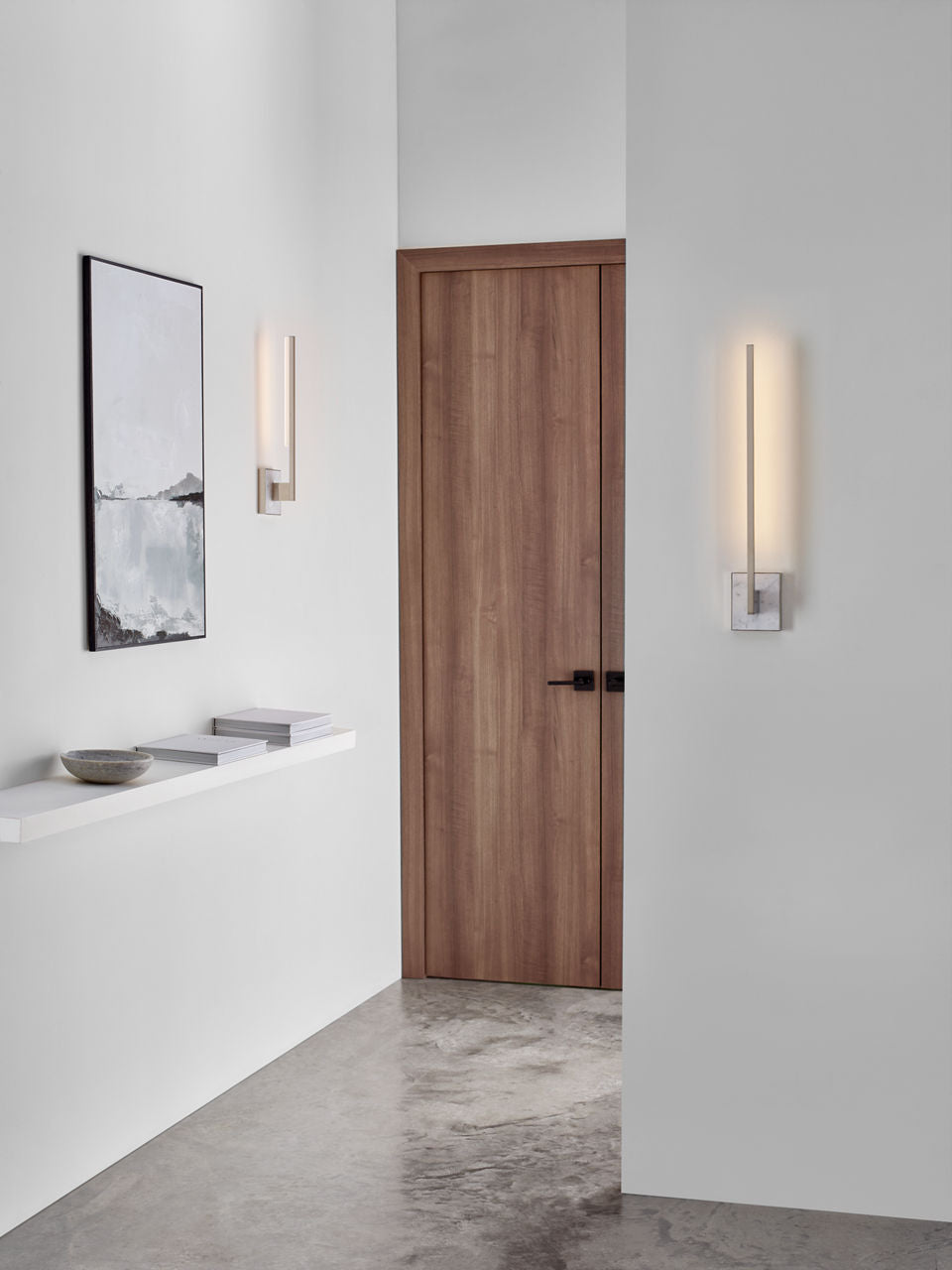 Klee 20 Wall Polished Nickel/White marble Integrated LED 90 CRI 3000K 120V
