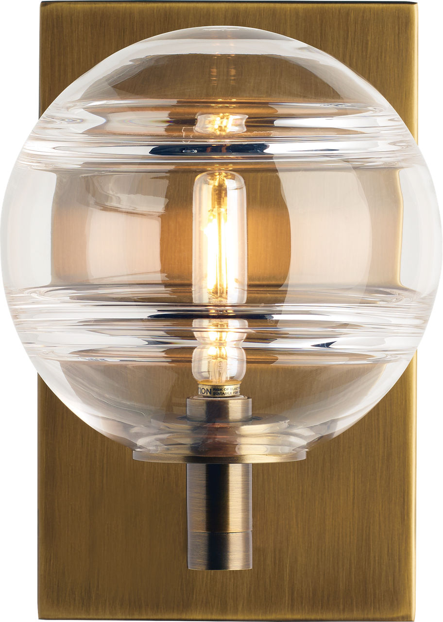 Sedona Wall Clear Aged Brass Bulb Not Included