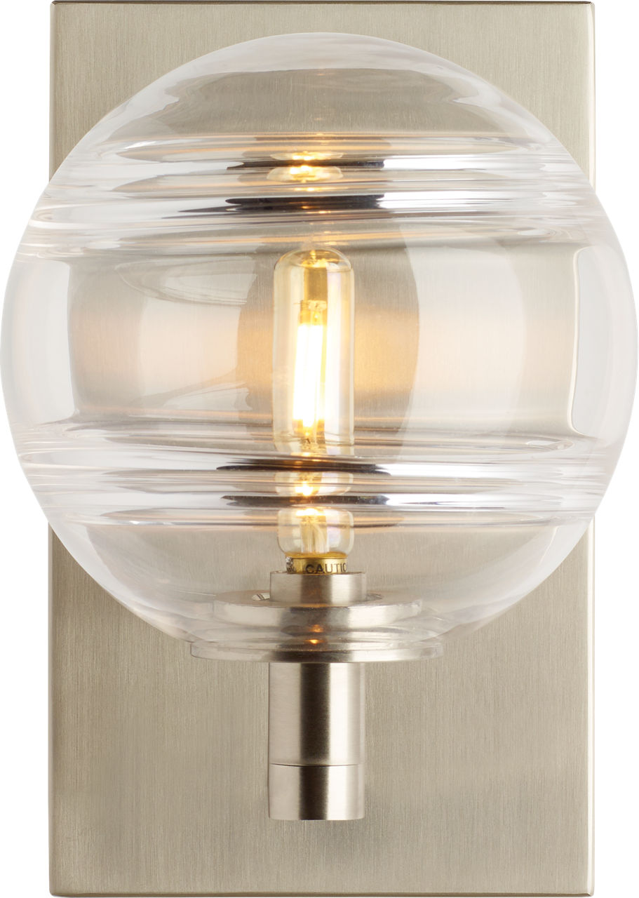 Sedona Wall Clear Satin Nickel T6 LED 2700K 90 CRI 120V