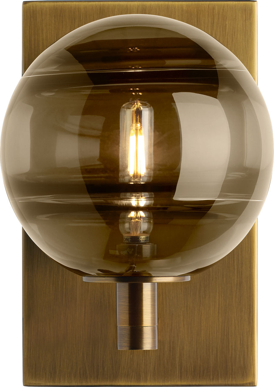 Sedona Wall Transparent Smoke Aged Brass Bulb Not Included