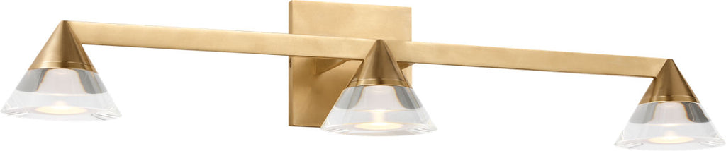 Midrand Crystal 26 Vanity hand-rubbed antique brass 2700K 90 CRI
