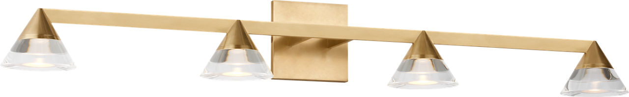 Midrand Crystal 36 Vanity hand-rubbed antique brass 2700K 90 CRI