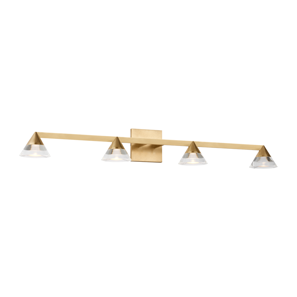 Midrand Crystal 36 Vanity hand-rubbed antique brass 2700K 90 CRI