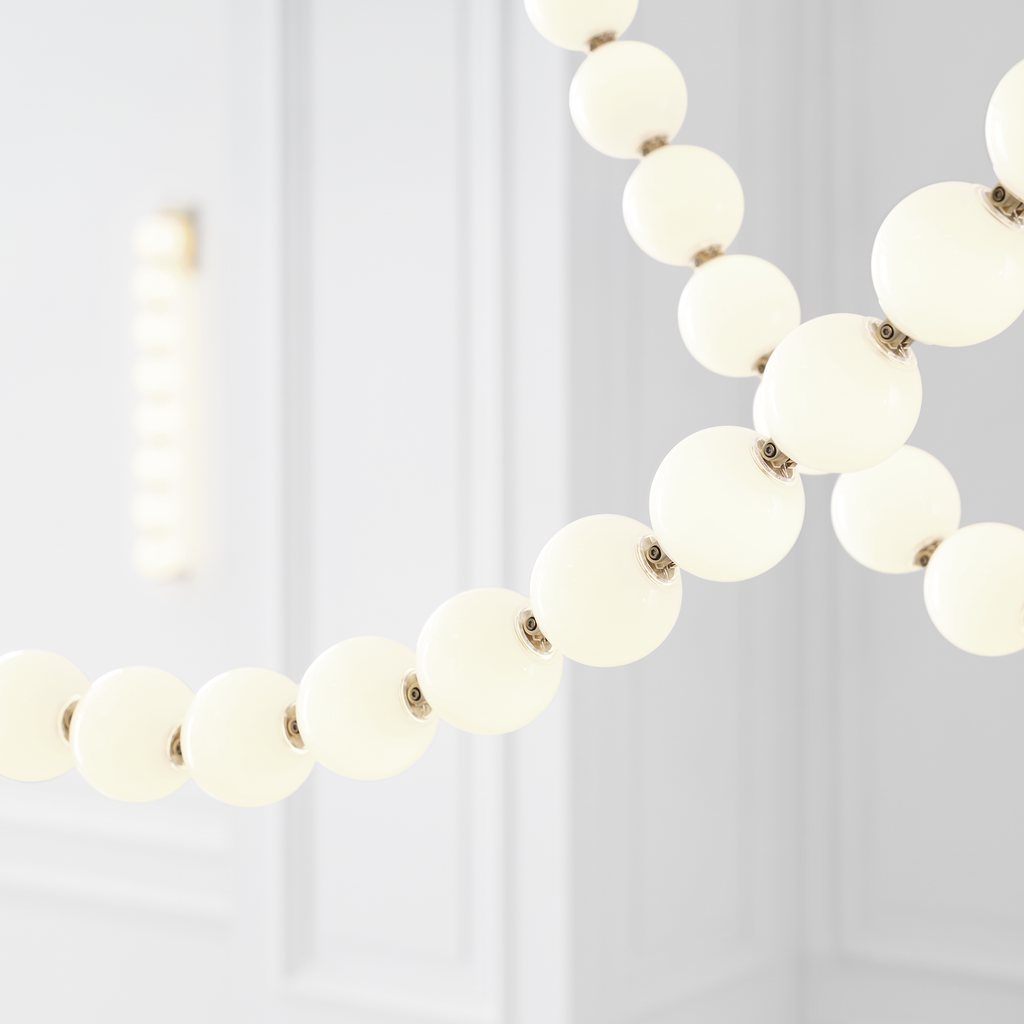 Perle 240 Chandelier | Natural Brass 2700K Remote 120V