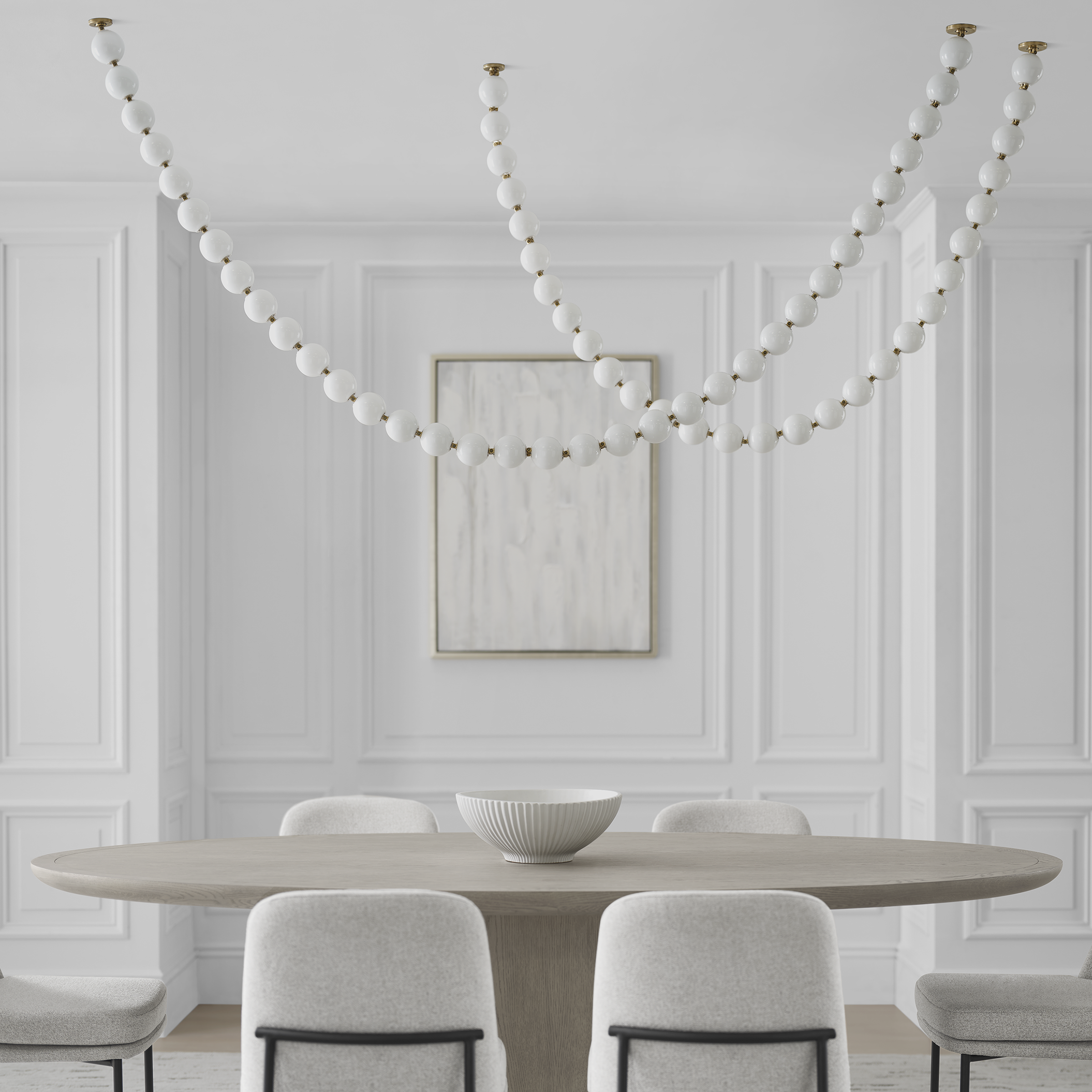 Perle 240 Chandelier | Natural Brass 2700K Remote 120V