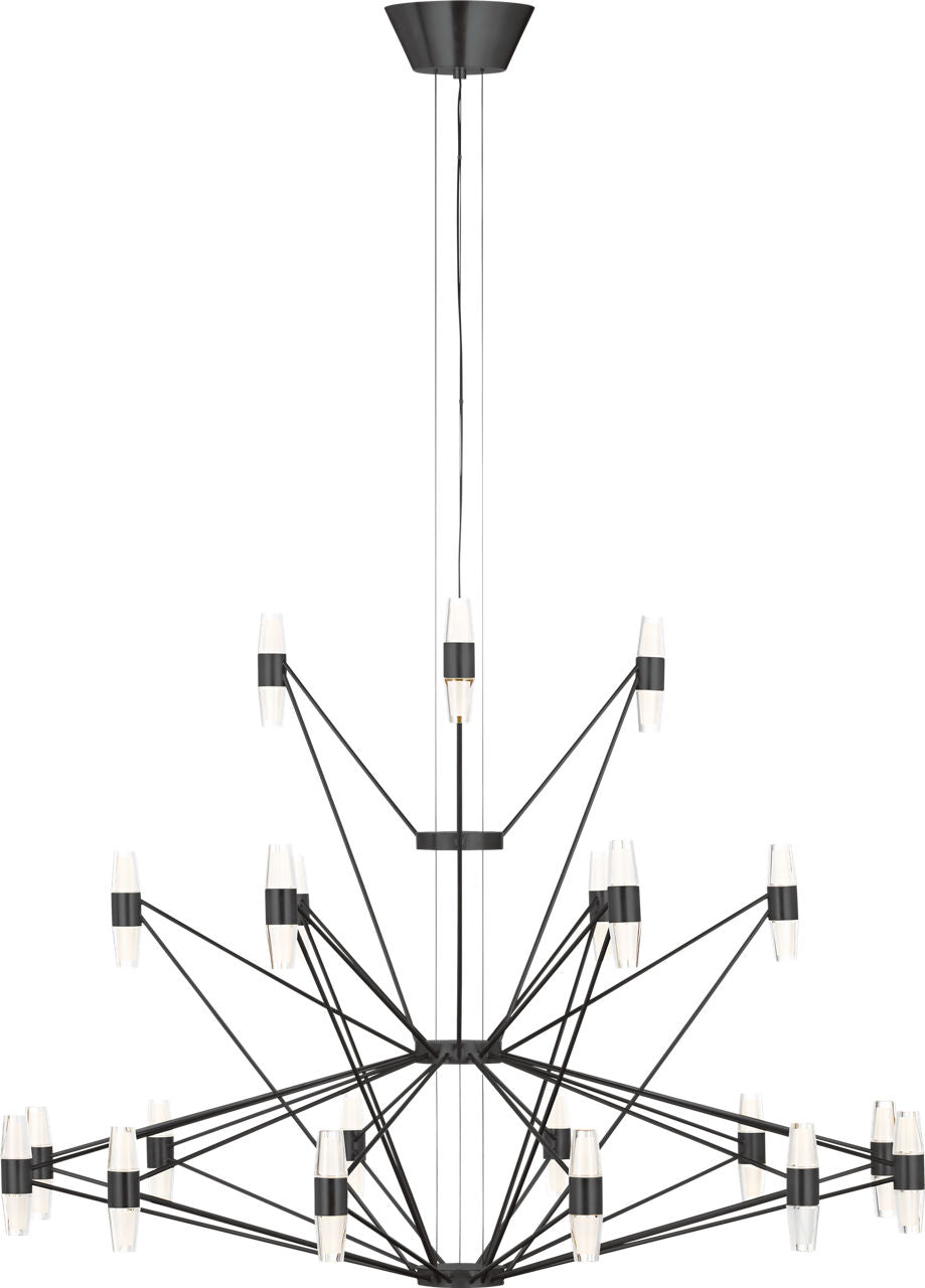 Lassell Three Tier Tall X-Large Chandelier | Dark Bronze 2700K 120V