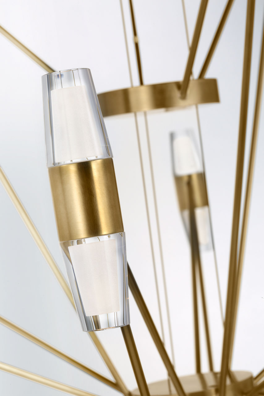 Lassell Three Tier Tall X-Large Chandelier | Natural Brass 2700K 120V