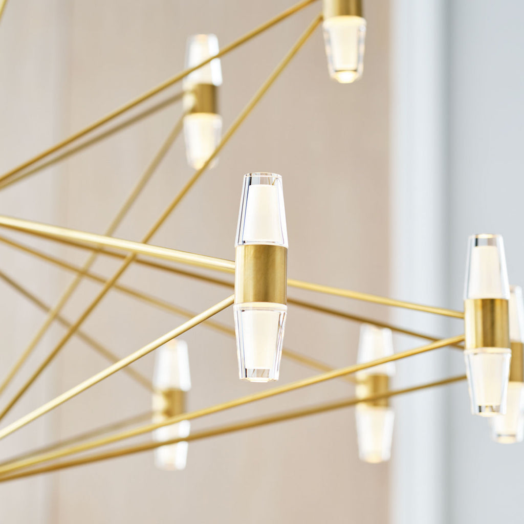 Lassell Three Tier Tall X-Large Chandelier | Natural Brass 2700K 120V