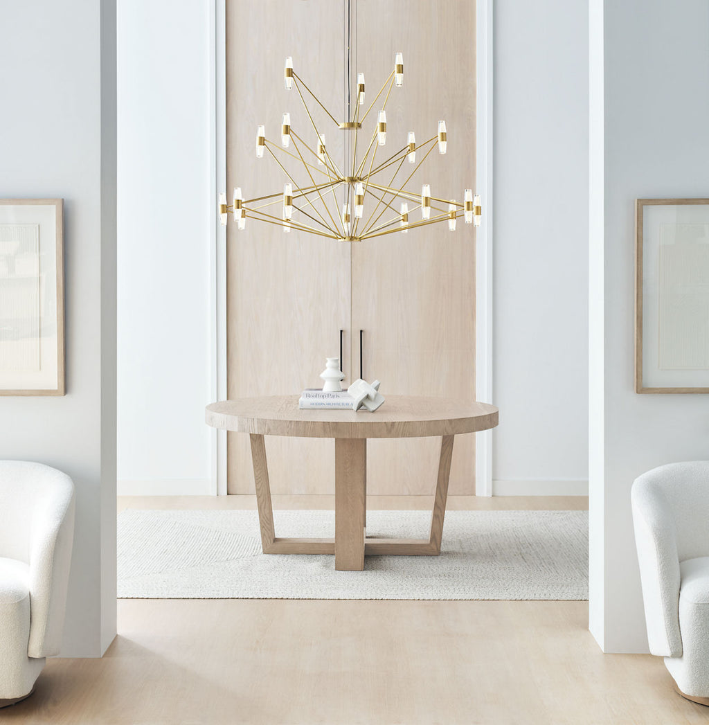 Lassell Three Tier Tall X-Large Chandelier | Natural Brass 2700K 120V