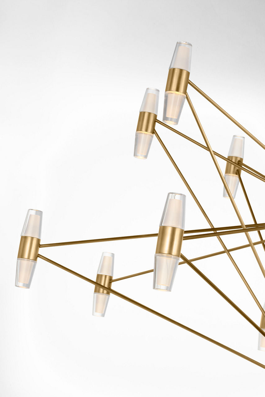 Lassell Two Tier X-Large Chandelier | Natural Brass 2700K 120V