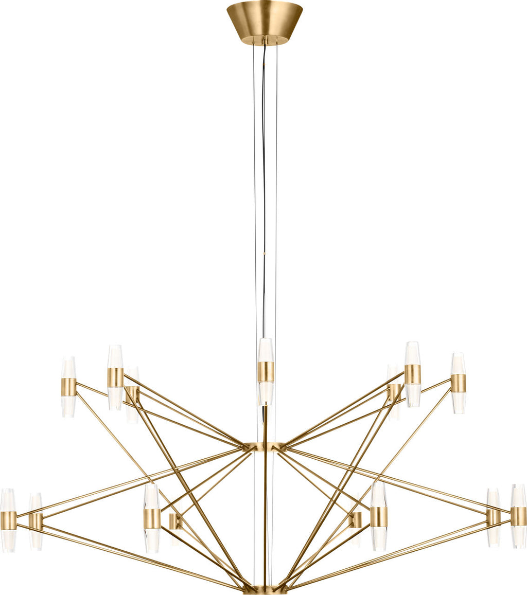 Lassell Two Tier X-Large Chandelier | Natural Brass 2700K 120V