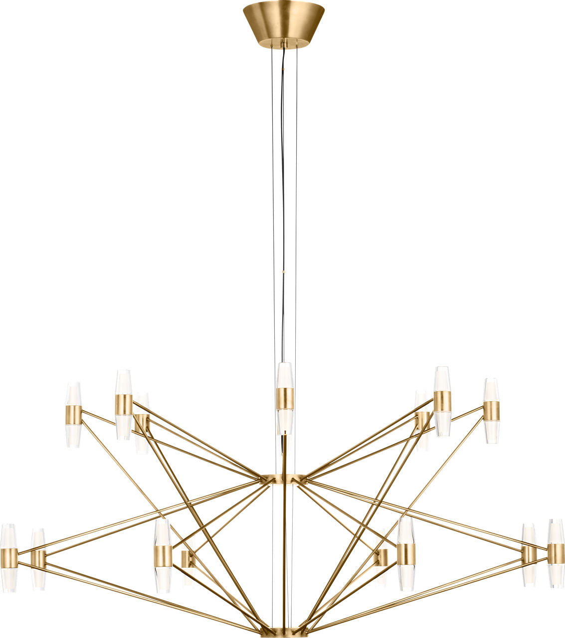 Lassell Two Tier X-Large Chandelier | Natural Brass 2700K 120V
