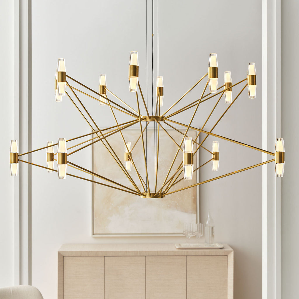 Lassell Two Tier X-Large Chandelier | Natural Brass 2700K 120V