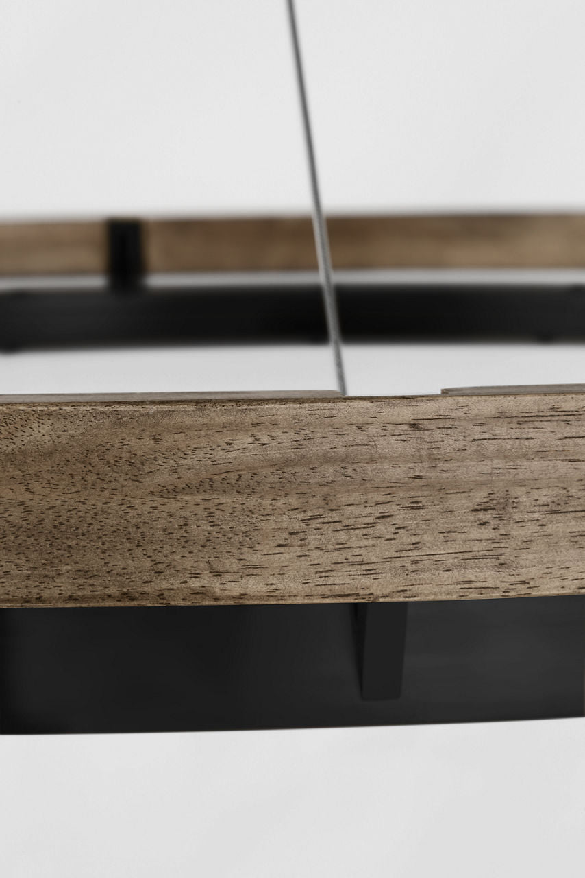 Grace 65 Chandelier Matte Black/weathered oak wood 3000K 90 CRI