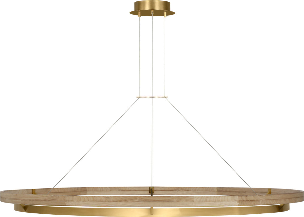Grace 65 Chandelier Hand Rubbed Antique Brass/natural oak 3000K 90 CRI