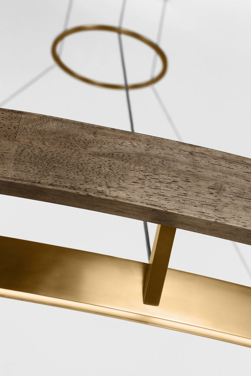 Grace 65 Chandelier Natural Brass/ weathered oak 3000K 90 CRI