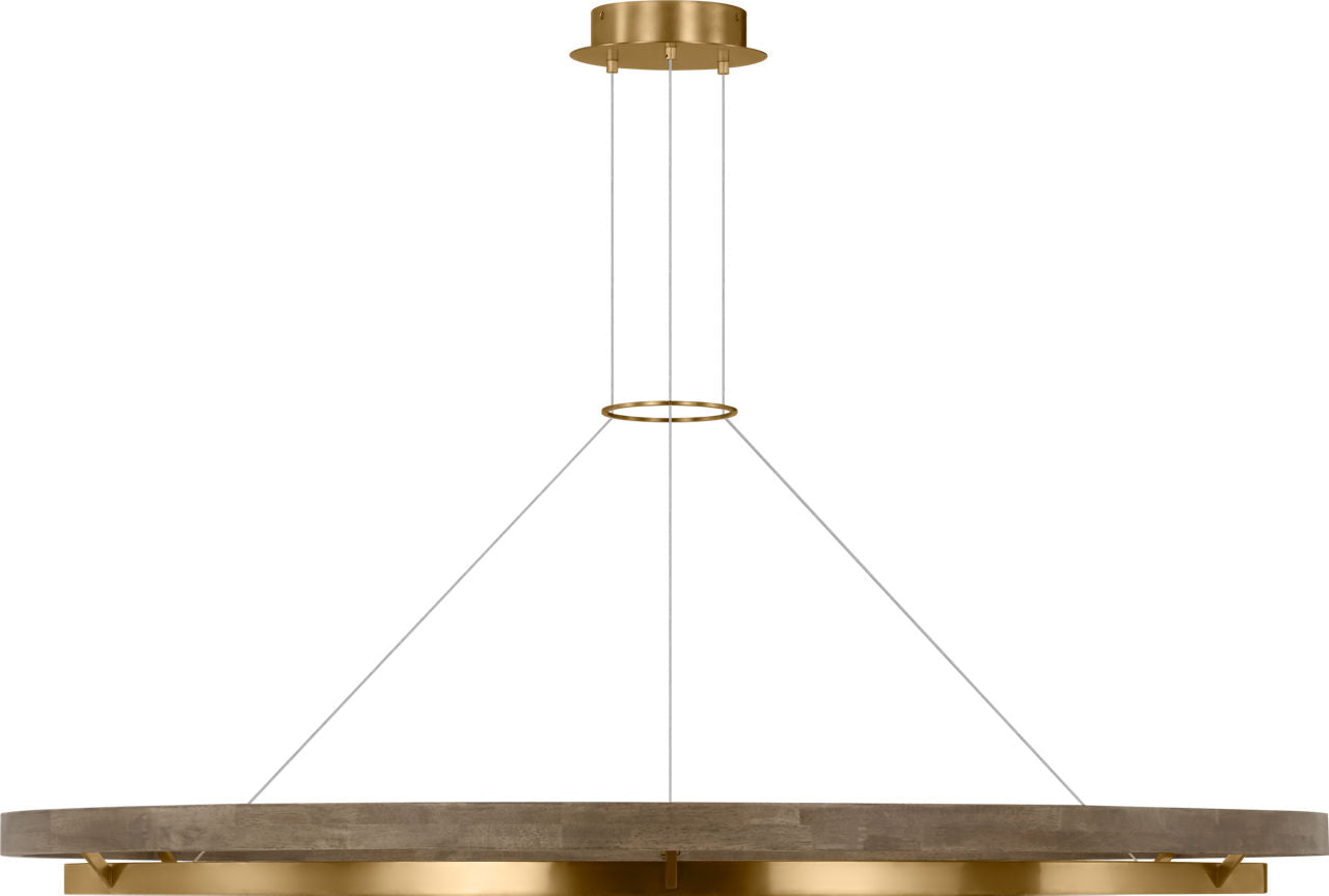 Grace 65 Chandelier Natural Brass/ weathered oak 3000K 90 CRI