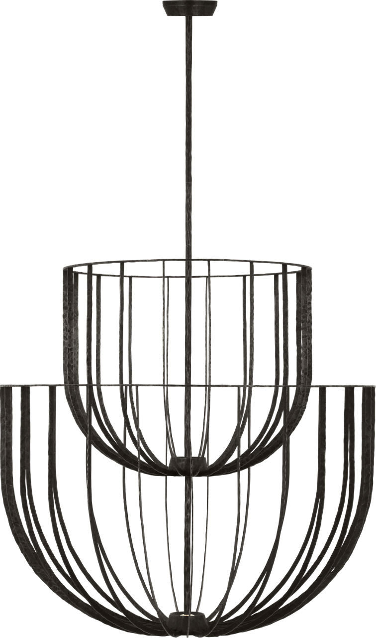 Sanchi Large Two Tier Chandelier aged iron 2700K 90 CRI