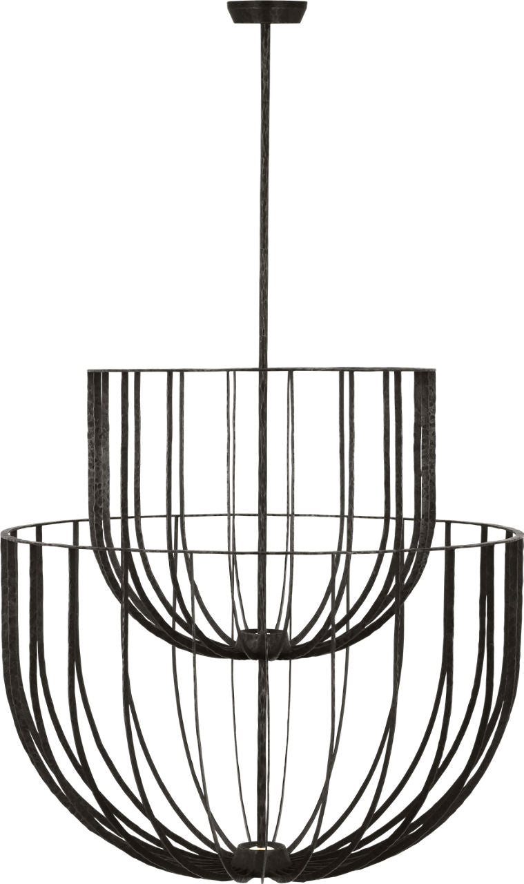 Sanchi Large Two Tier Chandelier aged iron 2700K 90 CRI
