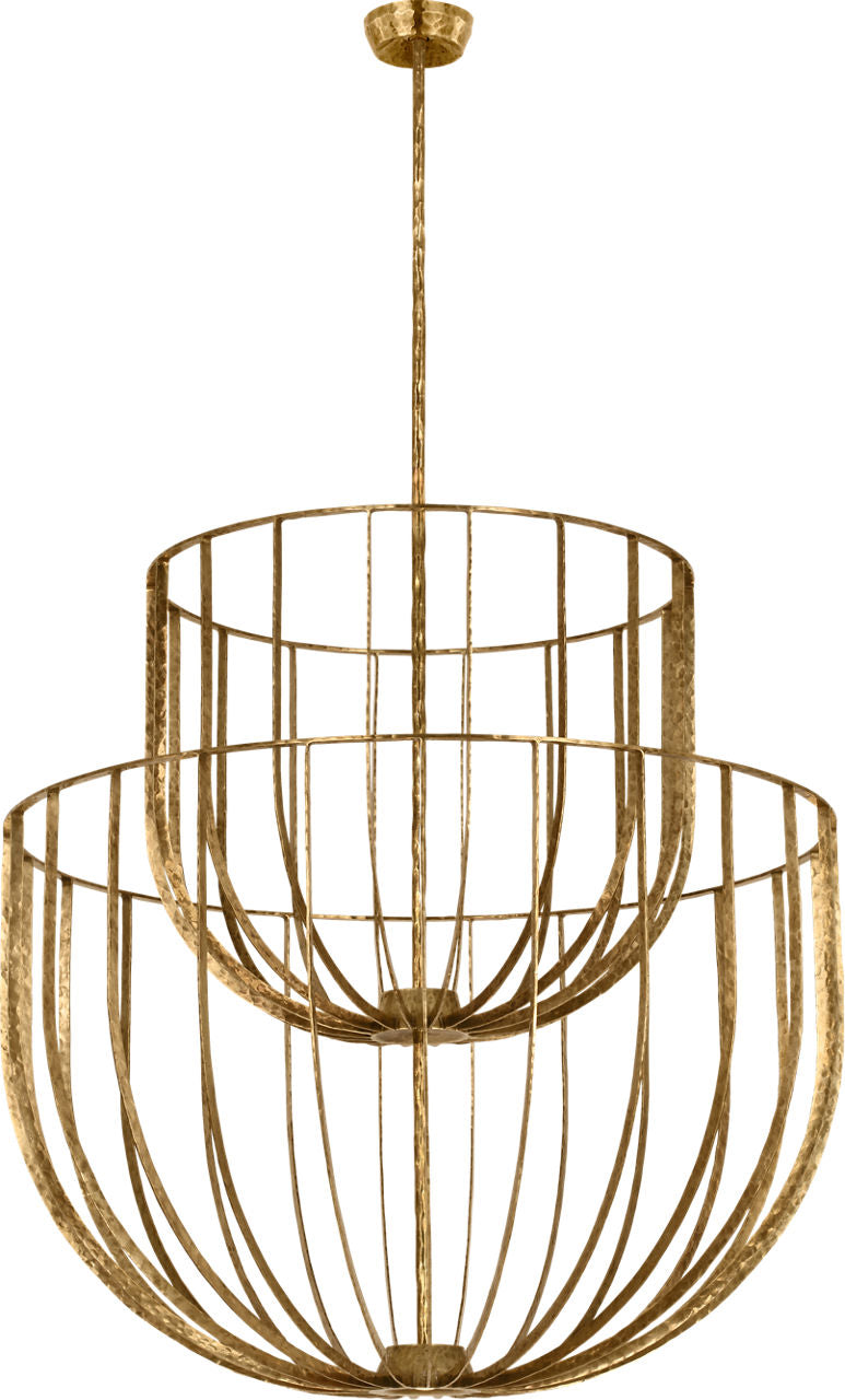 Sanchi Large Two Tier Chandelier Polished antique Brass 2700K 90 CRI