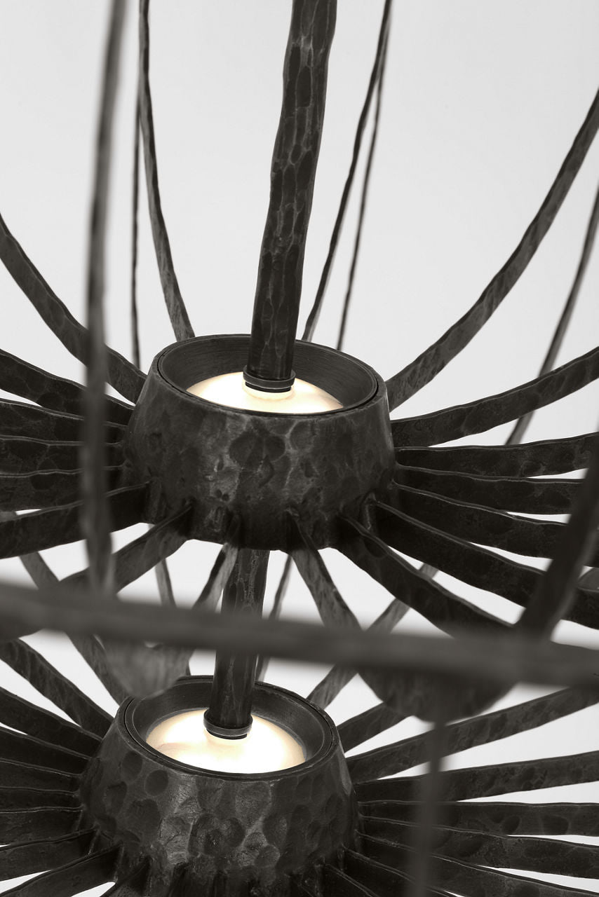 Sanchi X-Large Two Tier Chandelier aged iron 2700K 90 CRI