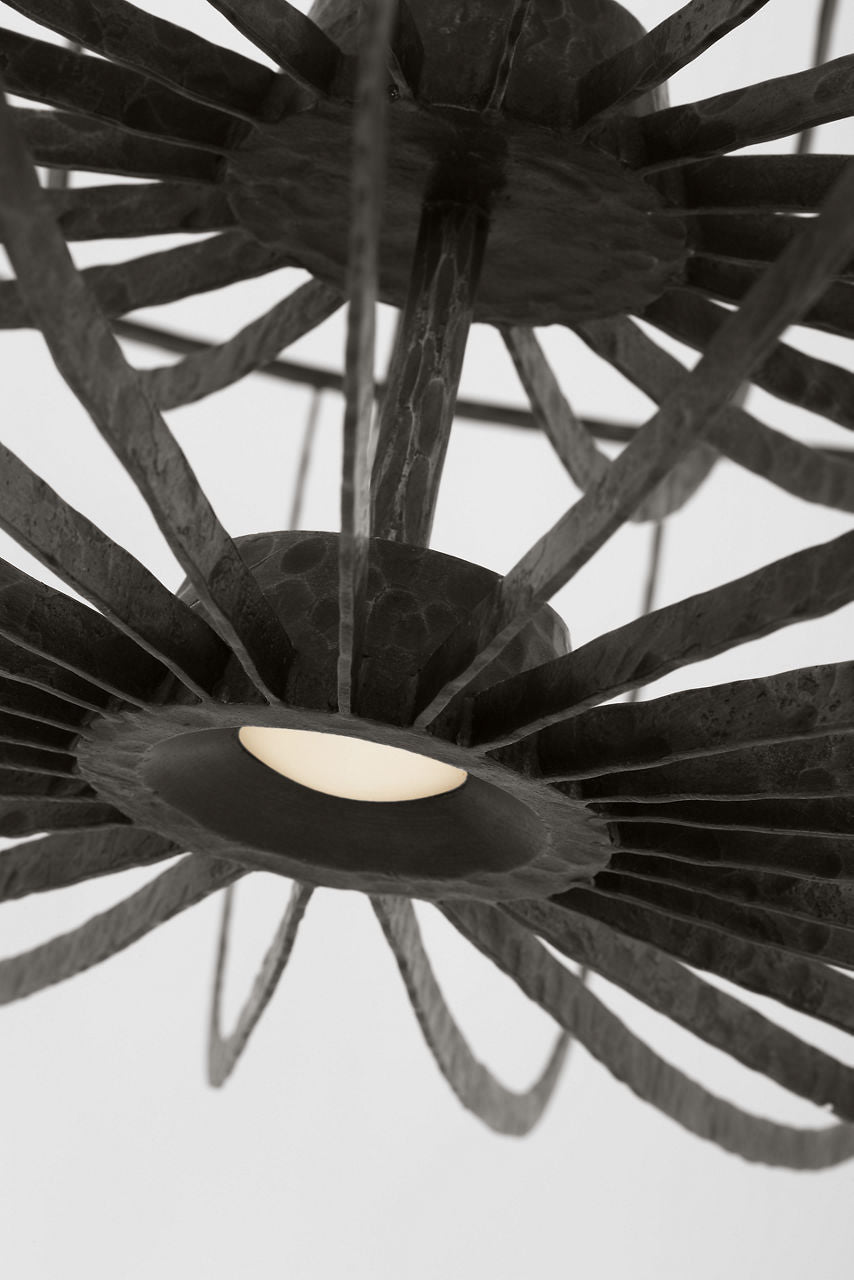 Sanchi X-Large Two Tier Chandelier aged iron 2700K 90 CRI