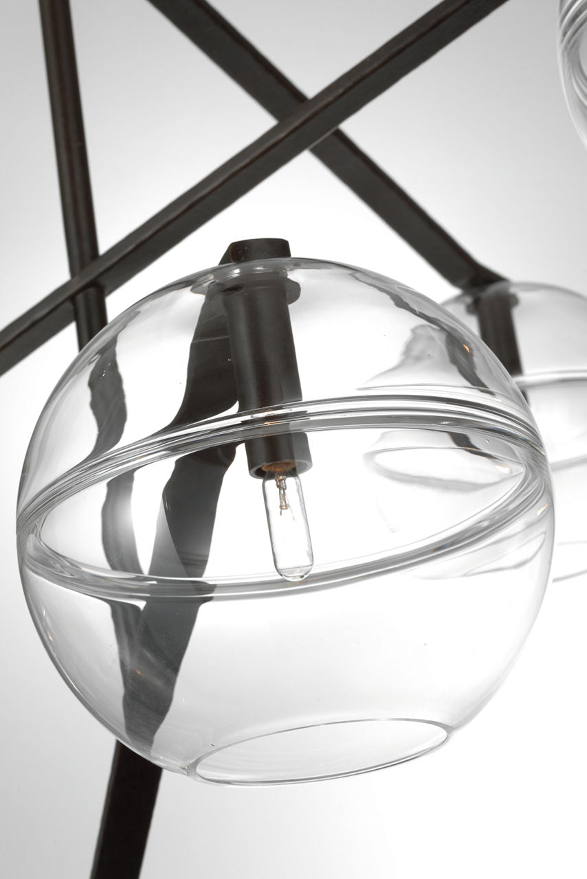 Lowing Grande Chandelier Clear Blackened forged Bulb Not Included