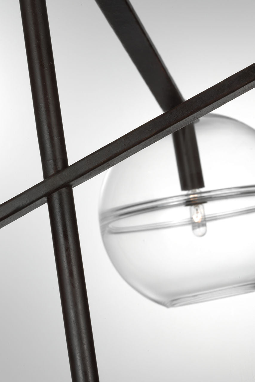 Lowing Grande Chandelier Clear Blackened forged Bulb Not Included