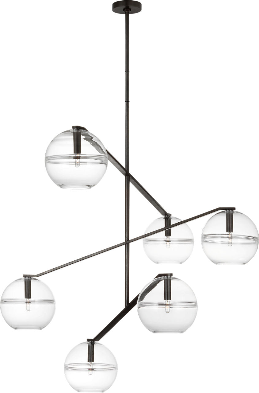 Lowing Grande Chandelier Clear Blackened forged Bulb Not Included